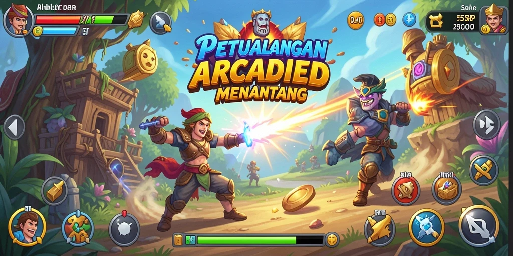 Tampilan gameplay menarik dari 55RP di dunia Arcade.