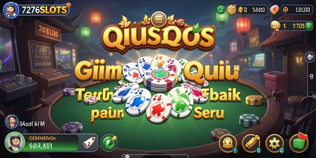 Screenshot utama menunjukkan gameplay seru dari QiuQiu.