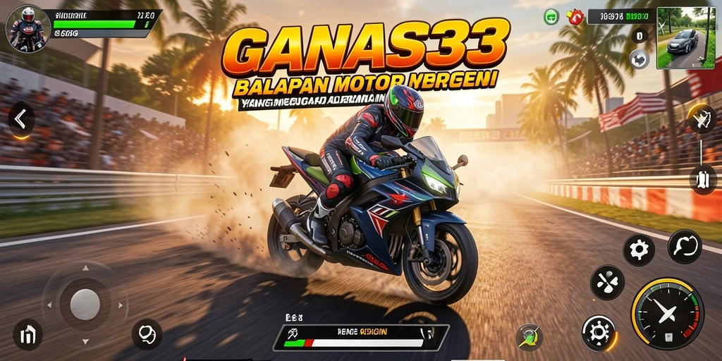 Screenshot GANAS33 menampilkan balapan motor yang seru dan detail grafis yang menakjubkan.