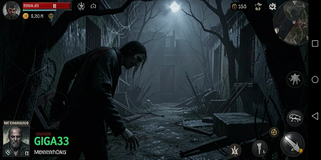 Tangkapan layar GIGA33 menampilkan suasana menyeramkan dengan gameplay penuh ketegangan.