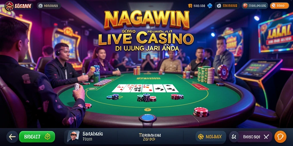 Screenshot NAGAWIN menampilkan suasana gameplay Live Casino yang menarik dan interaktif.