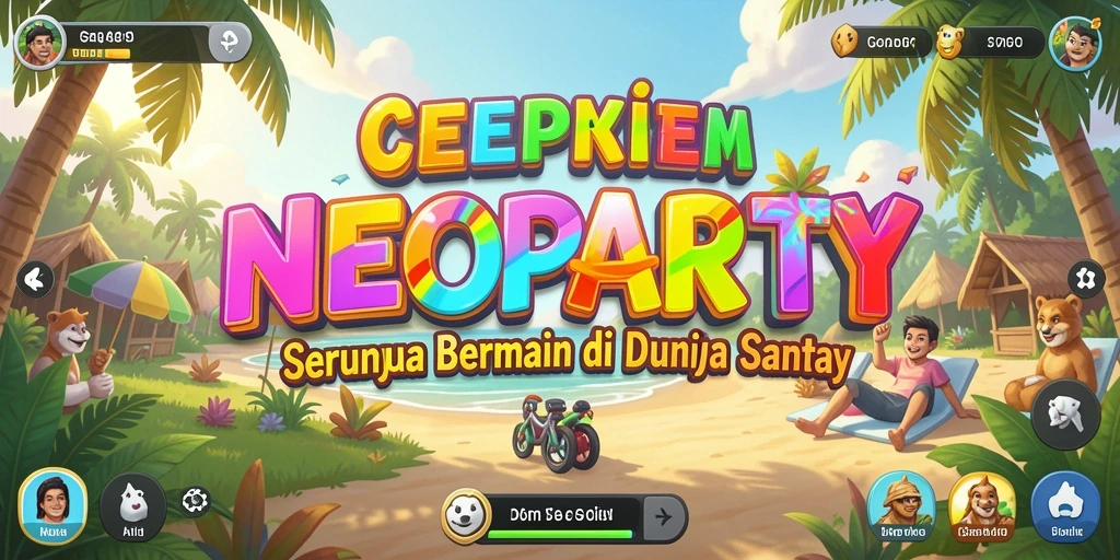 Tampilan gameplay seru dari NEOPARTY dengan grafis yang cerah.