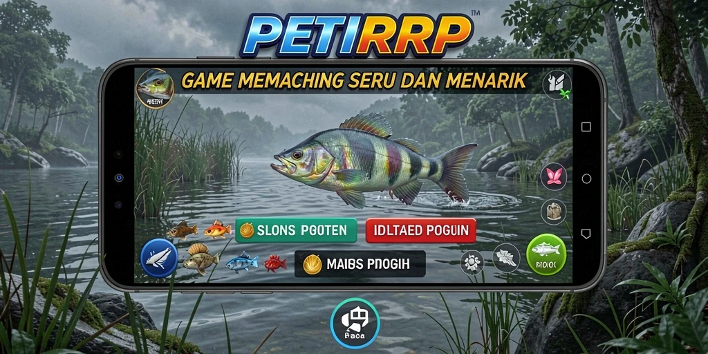 Tampilan gameplay PETIRRP saat memancing yang mengasyikkan.