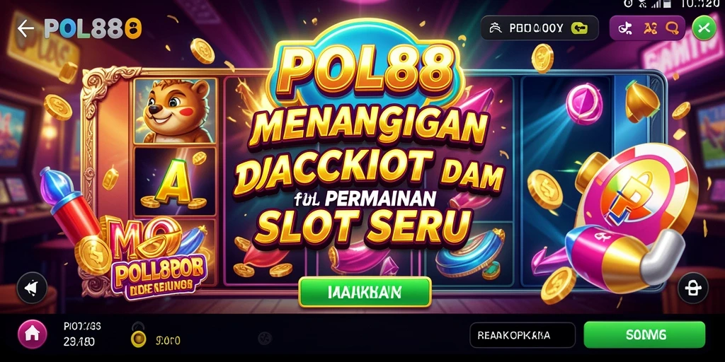 Screenshot gameplay POL88 menampilkan slot yang mengasyikkan dengan banyak simbol dan fitur bonus.