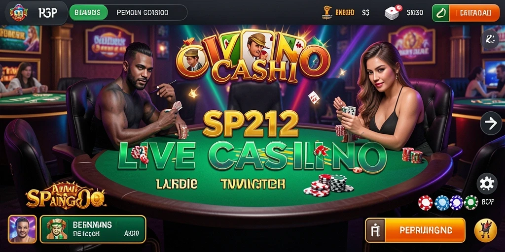Tampilan gameplay menarik SP212 Live Casino dengan dealer langsung.
