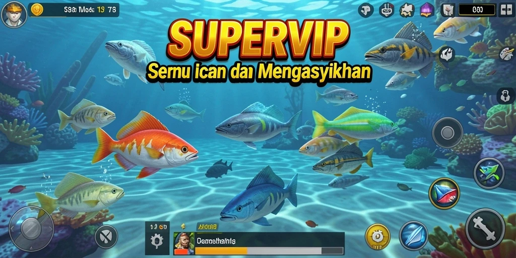 Tampilan mengesankan dari gameplay SUPERVIP Tembak Ikan.