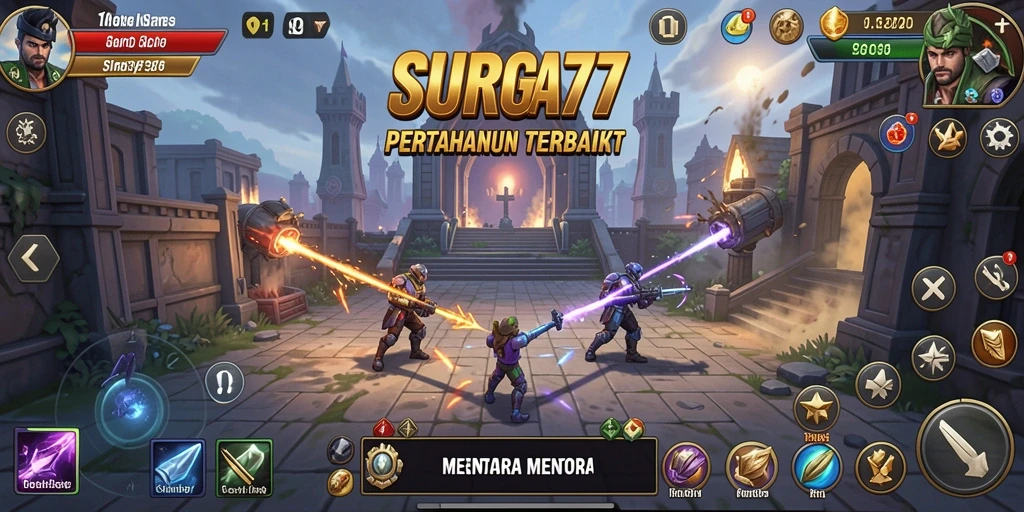 Menampilkan gameplay menyerupai pertempuran Tower Defense yang mendebarkan.