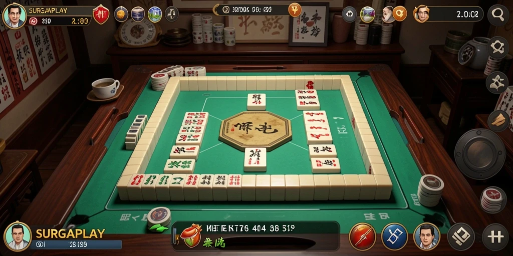 Tangkapan layar menunjukkan gameplay seru dari game Mahjong.